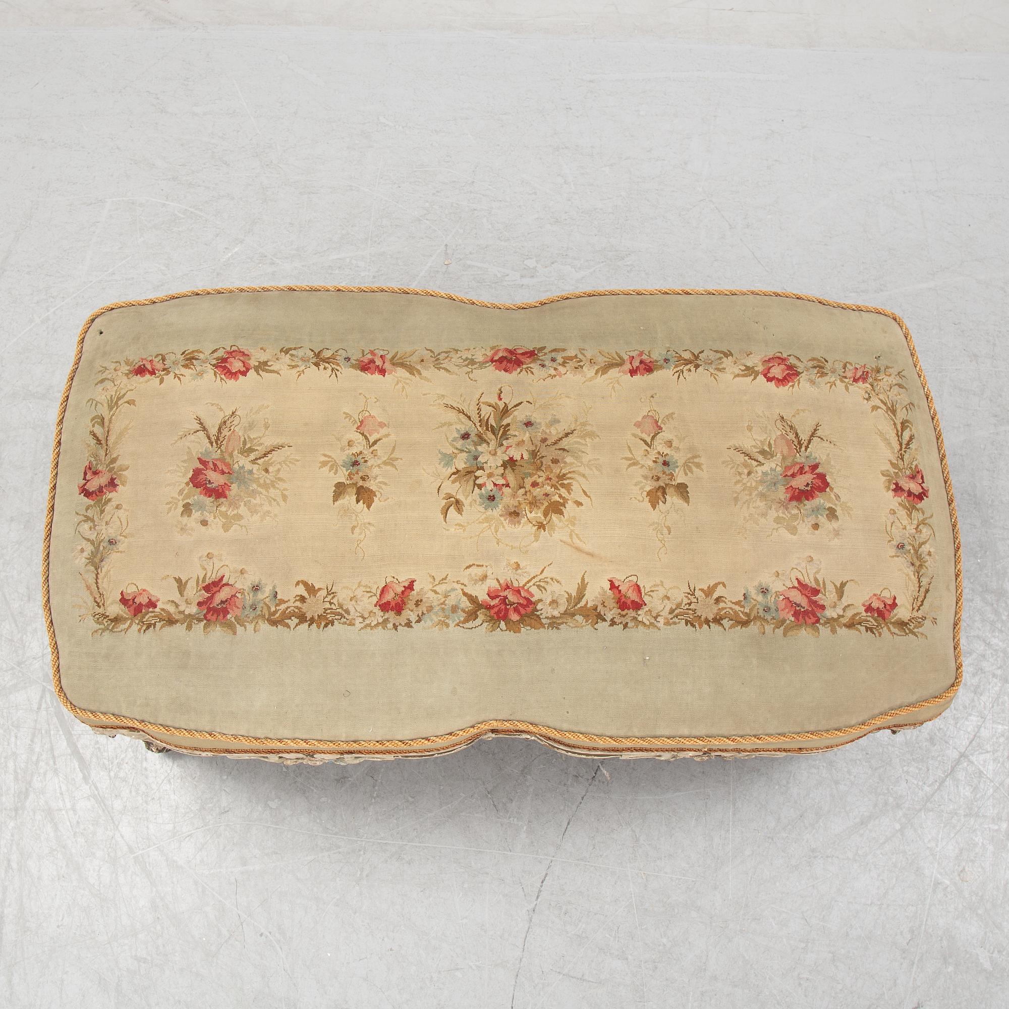 A Louis XVI-style bench, late 19th century.