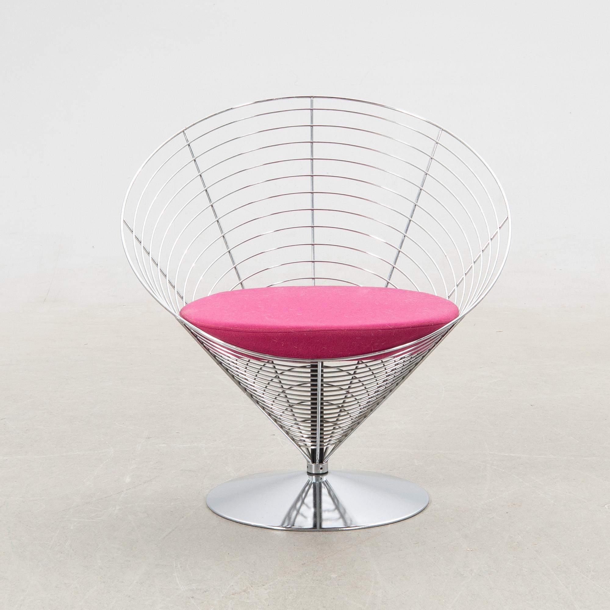 Verner Panton, chair/armchair "Wire Cone chair" Denmark 1980s/90s.