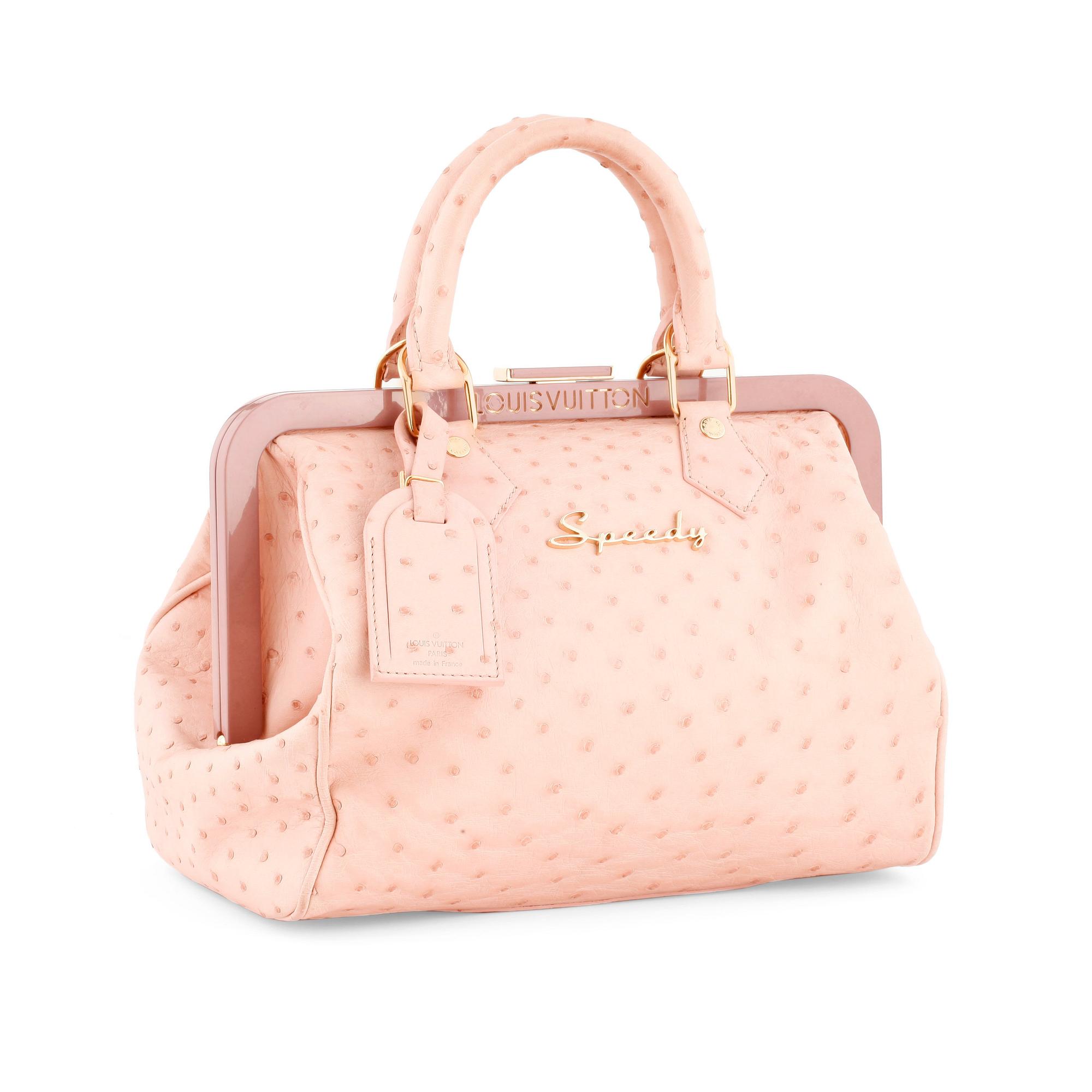 LOUIS VUITTON, a pink ostrich top handle bag, "Speedy", S/S 2008 by Richard Prince 2008.