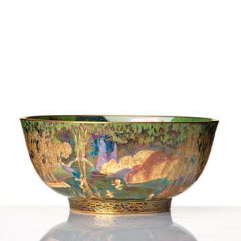 Daisy Makeig Jones, skål "Fairyland lustre", "z4968", Wedgwood, England 1920-30-tal.