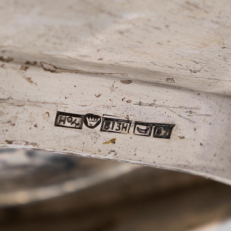 Two 1950s silver dishes, Hopeatehdas Oy, Helsingfors, 1951–55.