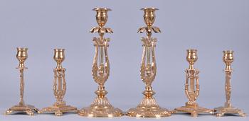 LJUSSTAKAR, 6 st, malm, Erik Jonsson, Gelbgjuteri, Skara.