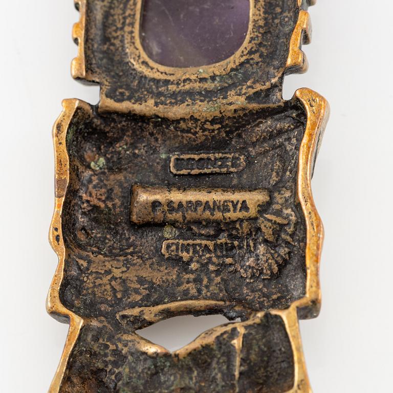 Pentti Sarpaneva, collier och armband, brons med ametist.