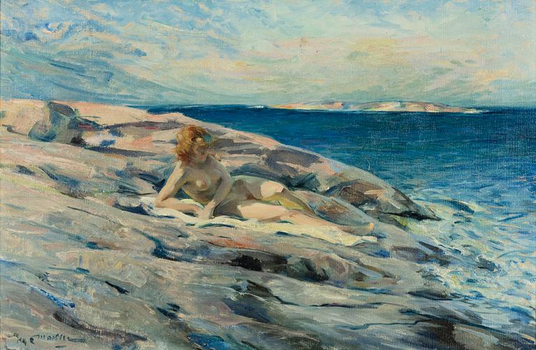 Helmer Masolle, olja på duk, signerad.