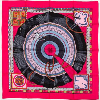 Hermès, a 'Cent Pris des Miao' silk scarf.