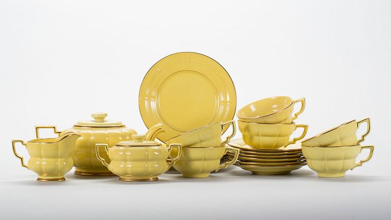 TESERVIS, flintgods, 15 delar, "Rex", Arthur Percy, Gefle.