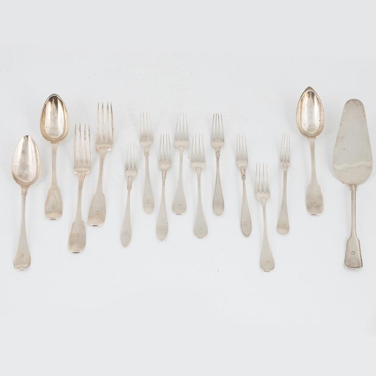 Cutlery, 15 pcs, silver, 19th-20th century.