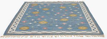 Anna-Greta Sjöqvist, a 'Blomsteräng' carpet, flat weave, c. 240 x 170 cm, signed AGS.