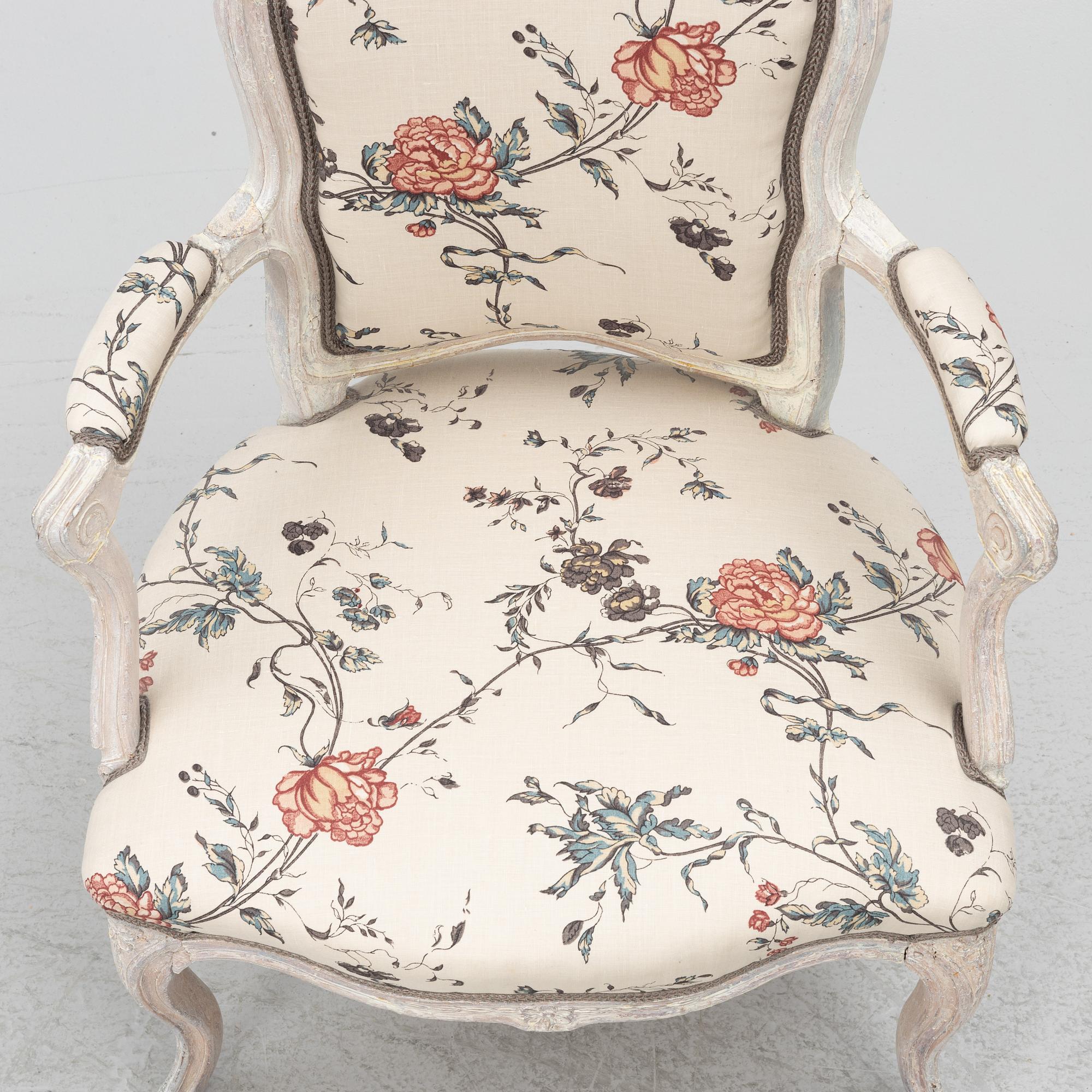 Karmstol, rokoko 1700-talets mitt.