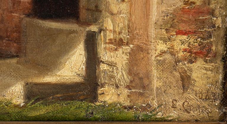 EYRE CROWE, oil on canvas, signed and dated 1883.