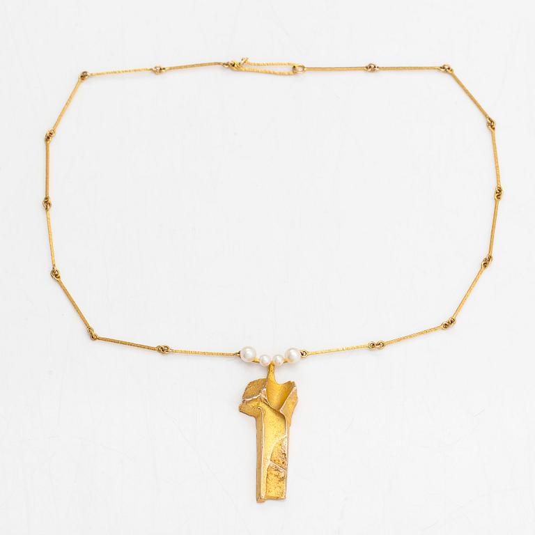 Björn Weckström, collier, "Moln", 14K guld med odlade pärlor, Lapponia.