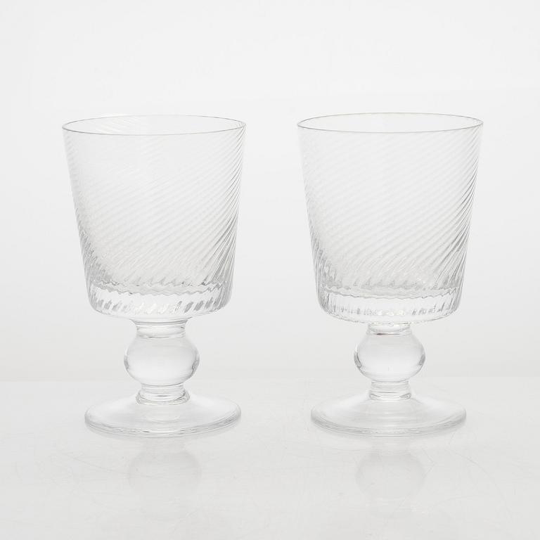 Saara Hopea, a set of 6 drinking glasses, model "Master" 2125, Nuutajärvi Notsjö. Designed in 1954.