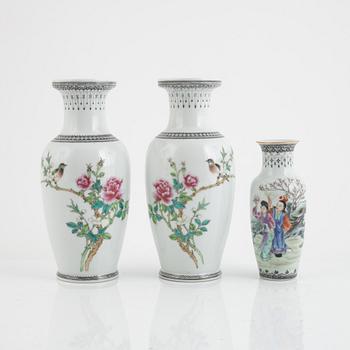 Eleven porcelain vases, China, second half of the 20th century.