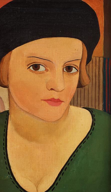 Lasse Johnson, Girl portrait with beret.