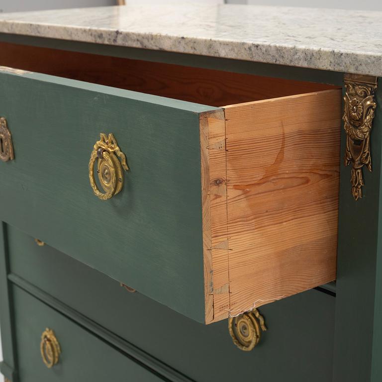 A Gustavian style chest of drawers, mid-20th century.