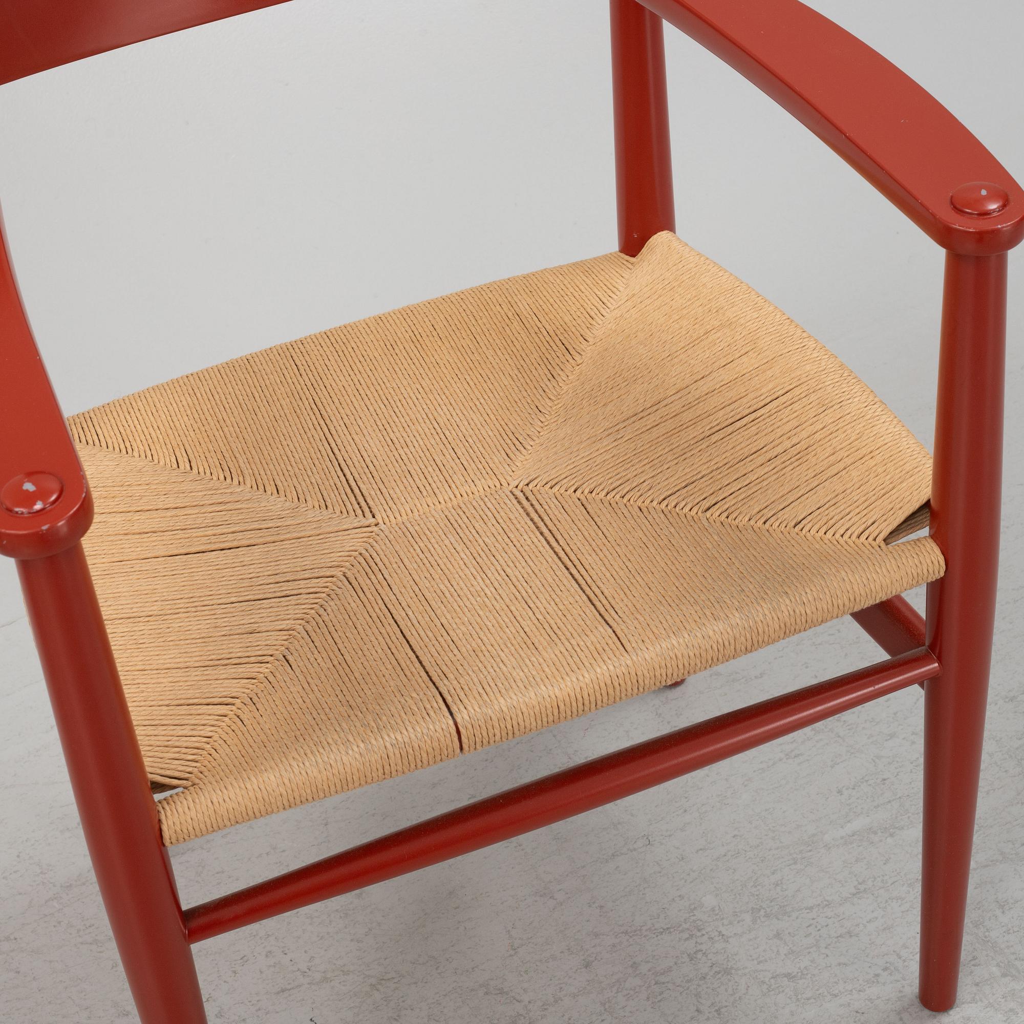 A set of  four "CH37" armchairs by Hans J Wegner for Carl Hansen & Søn, Denmark.