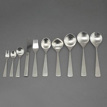 A set of stainless steel flatware of 32 pcs, "Maya", Norsk Stålpress A/S, Bergen, in produciton from approx 1960.