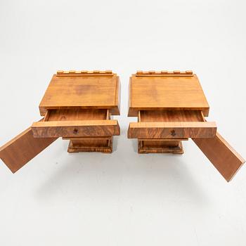 Nightstands, a pair, Art Deco, first half of the 20th century.