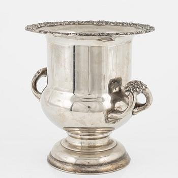 A silver plated wine cooler, Hong Kong, second half of the 20th Century.