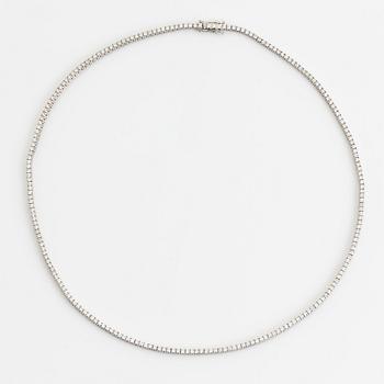 Collier, rivière, med briljantslipade diamanter, med HRD report.