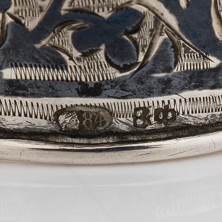 Lautasliinarenkaita, pari, hopea, niello, Kiova 1908-1926.