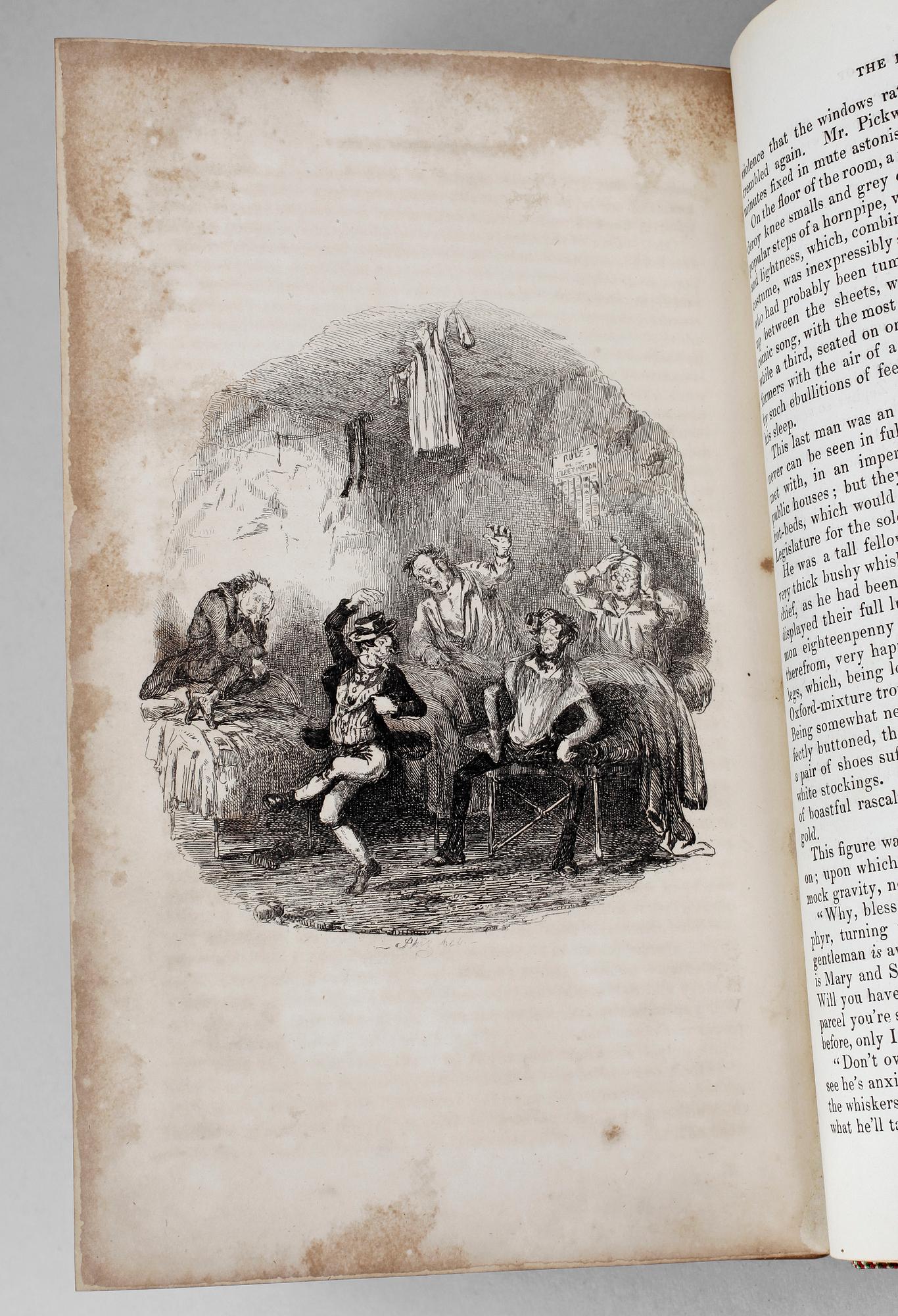BOK, "The Pickwick Papers" av Charles Dickens, Chapman and Hall, första upplagan London 1837.