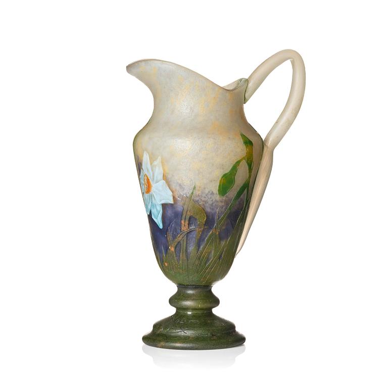 Daum, an Art Nouveau cameo glass jug, Nancy France.