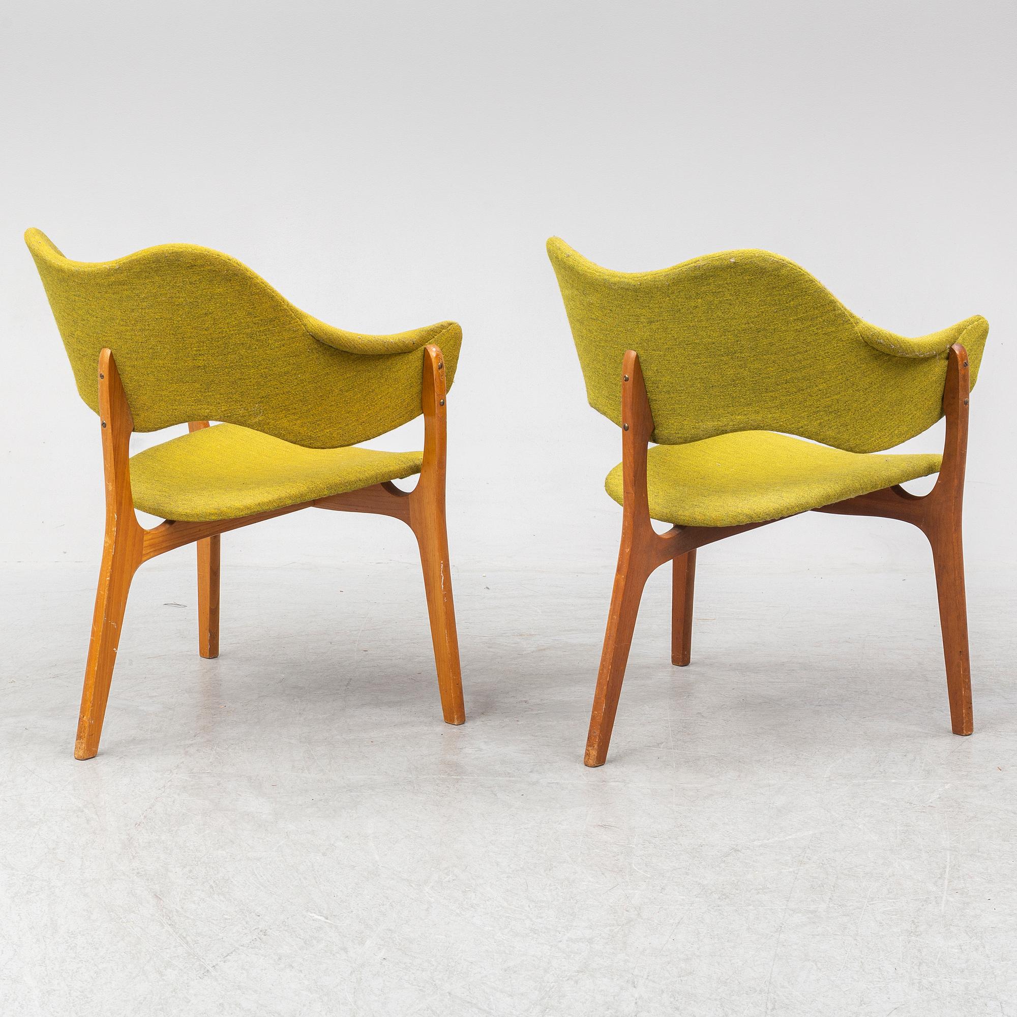 KJELL HJALL & BJARNE STAVE, a pair of armchairs from Møre Lenestolfabrikk, Norway, produced from 1954.