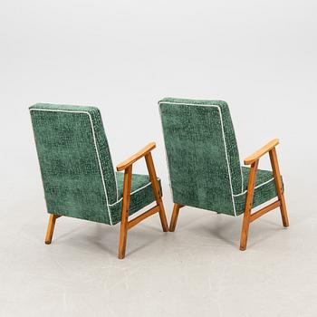 Armchairs, a pair from the mid-20th century.