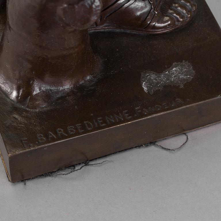 A french bronze sculpture late 19th century. Foundry marks F.Barbedienne Fondeur.