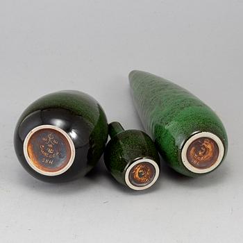 CARL-HARRY STÅLHANE, 3 stoneware, vases, Rörstrand.