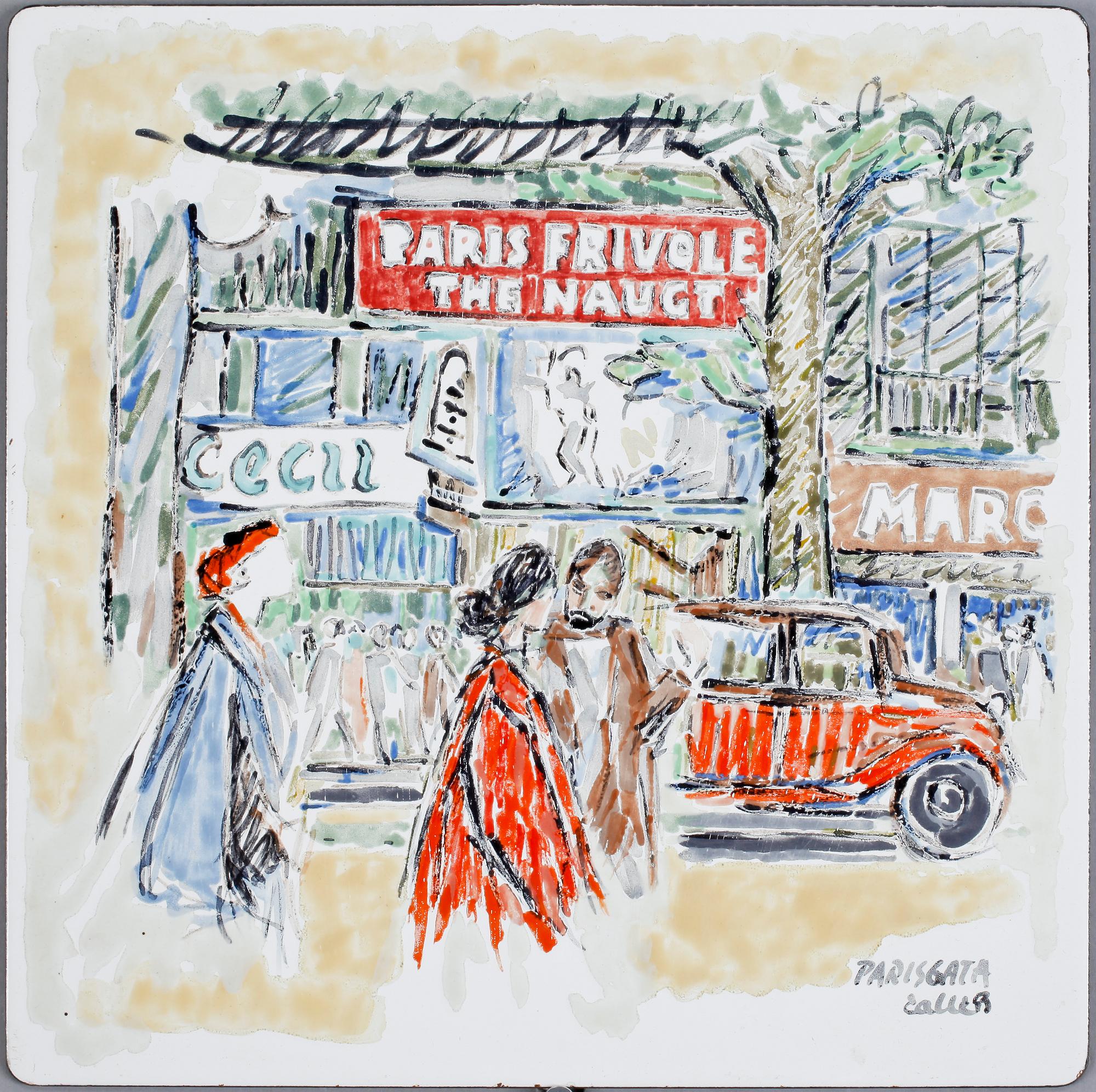 EMALJTAVLOR, 4 st. Bla Bengt Berglund Gustavsberg.