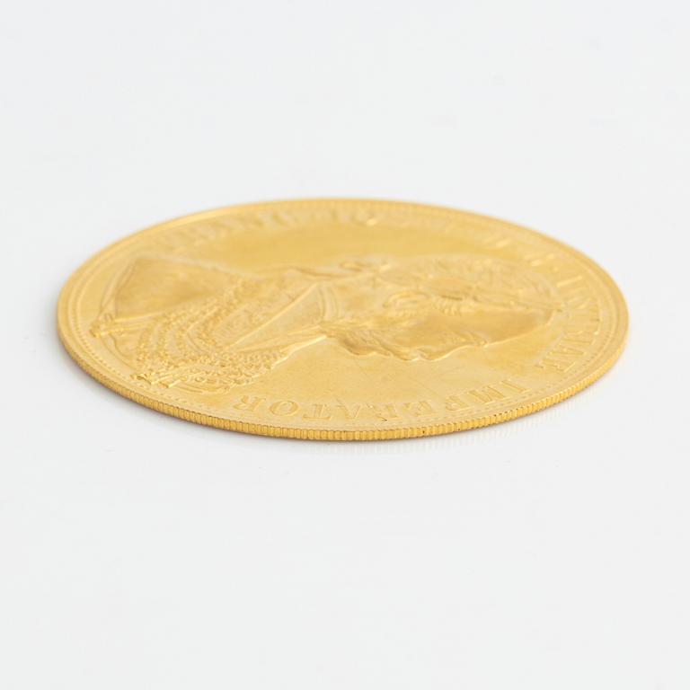 Guldmynt, Österrike-Ungern, 4 Ducat, 1915, senare prägling.