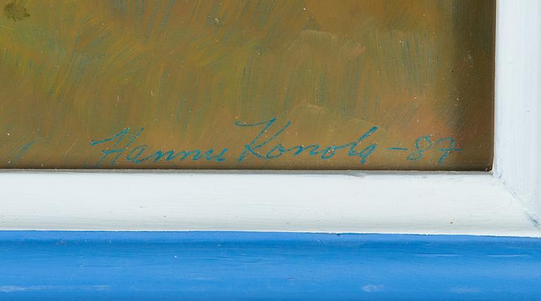 Hannu Konola, olja på pannå, signerad och daterad och daterad -87.