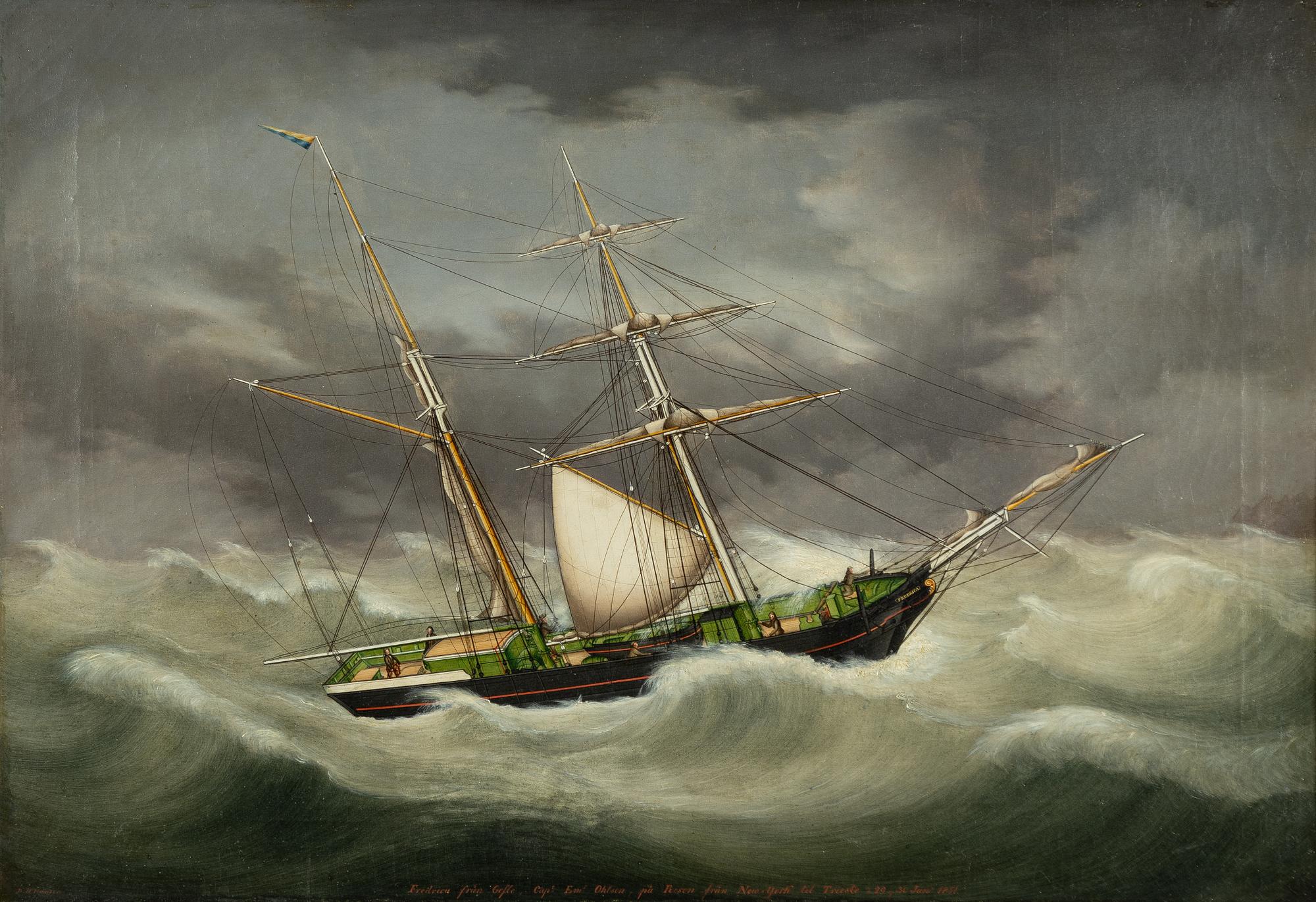 Broder Heinrich Hansen, Fredrica from Gefle on the journey from New York to Trieste.