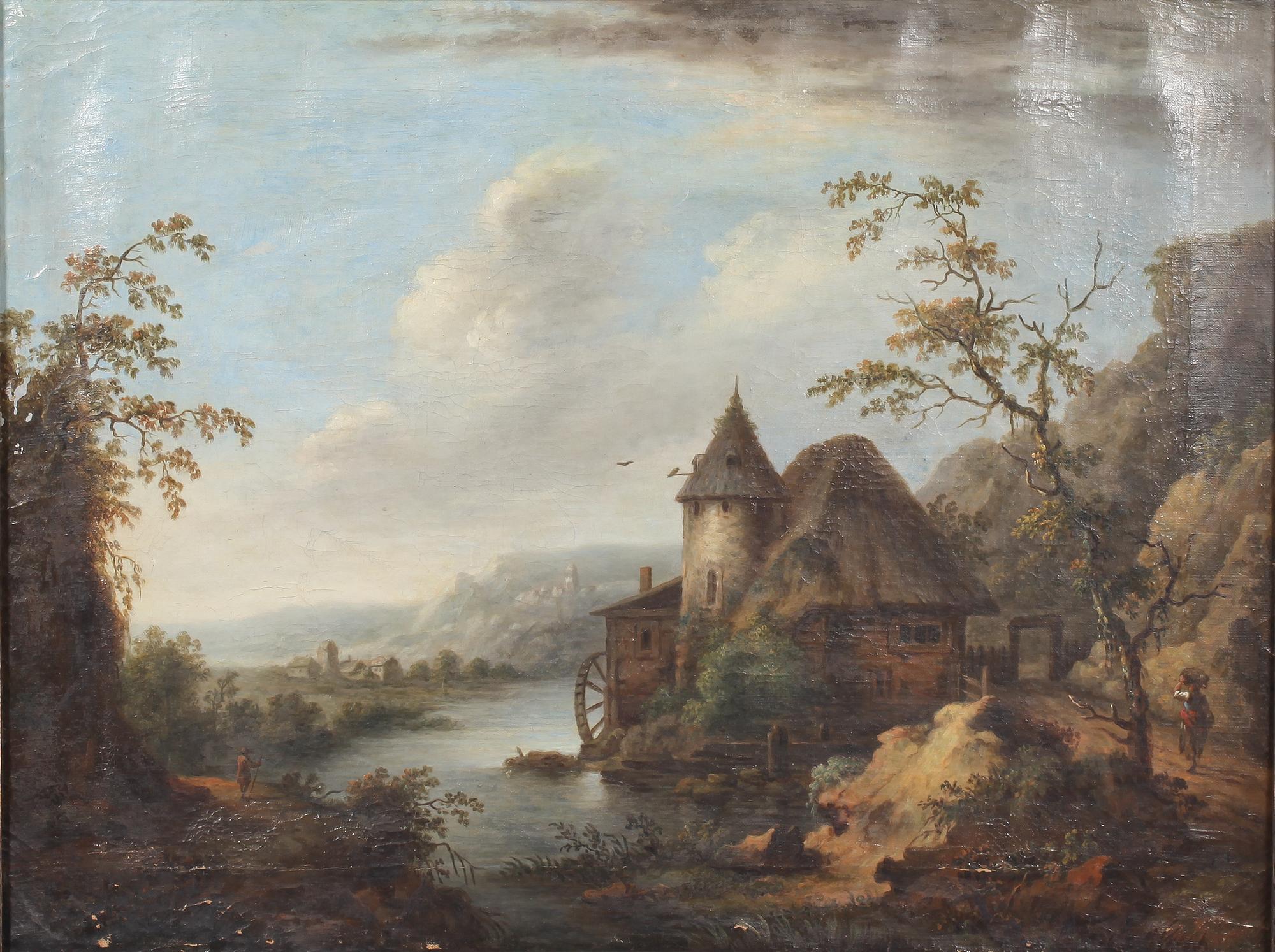 OKÄND KONSTNÄR, olja på duk, signerad, tidigt 1800-tal.