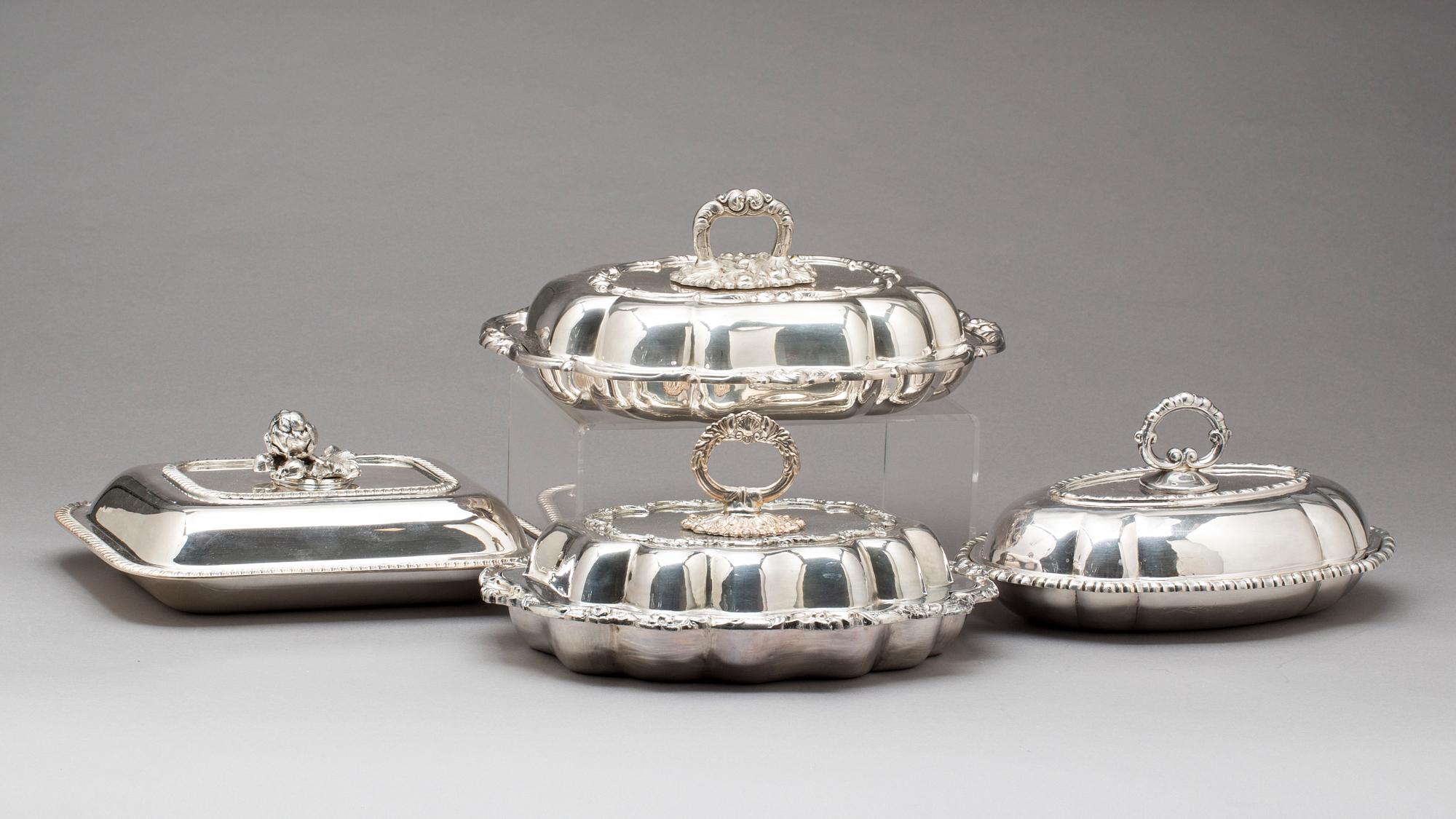 SERVERINGSKAROTTER, 4 st pläter, 1900-tal.