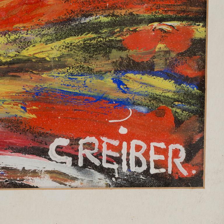 GUNNAR GREIBER, gouache, signerad.