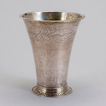 BÄGARE, silver, Anders Hjulström (1784-1816), Köping, 1796. Vikt 84 g.