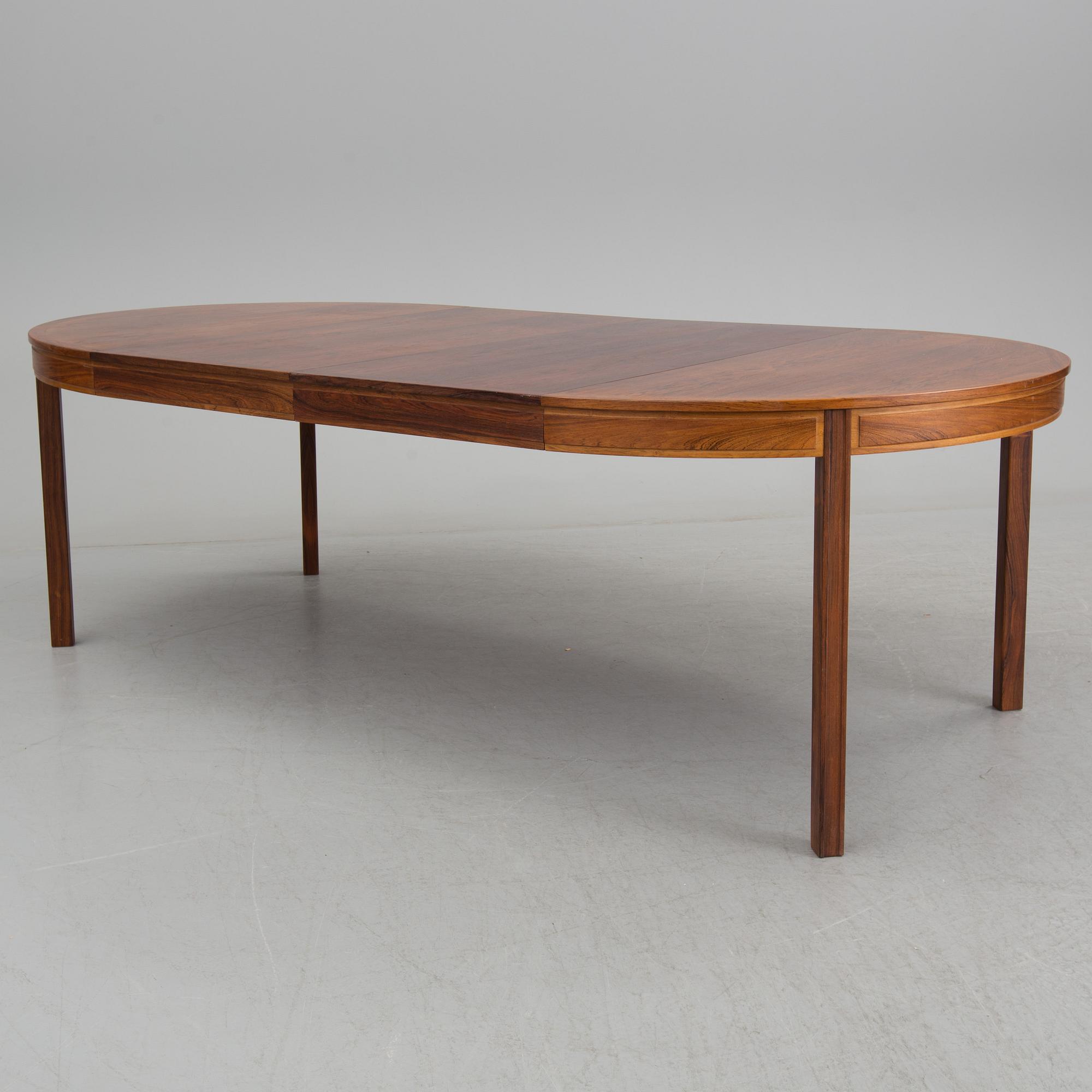 A rosewood dining table by Bertil Fridhagen for Bodafors.