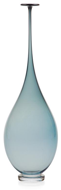 A Nils Landberg grey glass vase by Orrefors 1960.