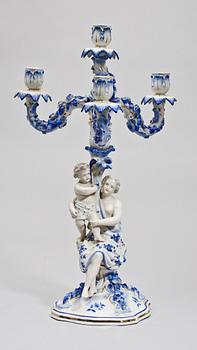 KANDELABER, porslin, 1800-tal.