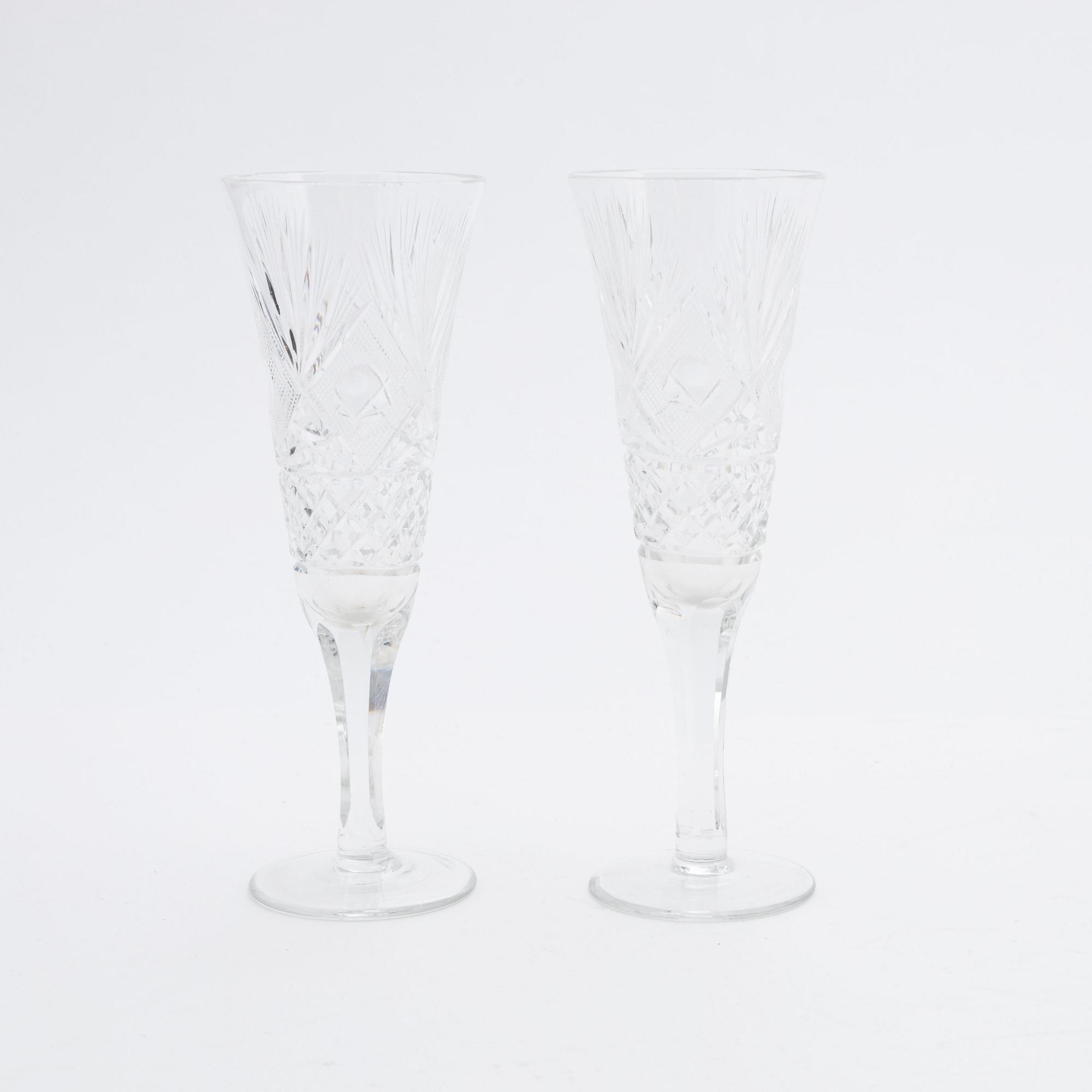 A set of 10 early 20th century champagne glasses.