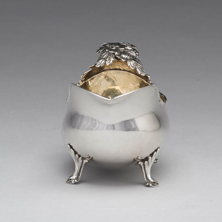 A Swedish 18th century parcel-gilt silver cream-jug, mark of Petter Åkerman, Stockholm 1782.