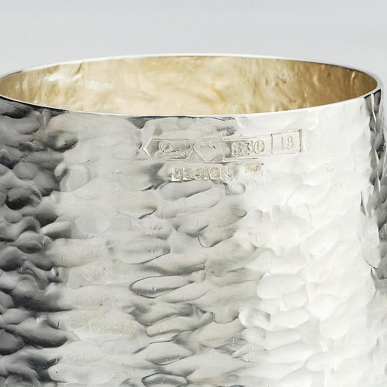 Tapio Wirkkala, a silver pitcher with six beakers, Kultakeskus, Tavastehus Finland 1970-80's.