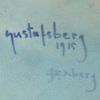 Josef Ekberg, a large "Sgrafitto" earthenware flower pot, Gustavsberg 1915.