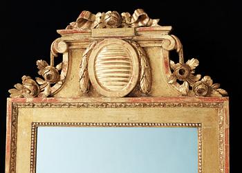 A Gustavian 18th century mirror by N. Meunier, master 1754.