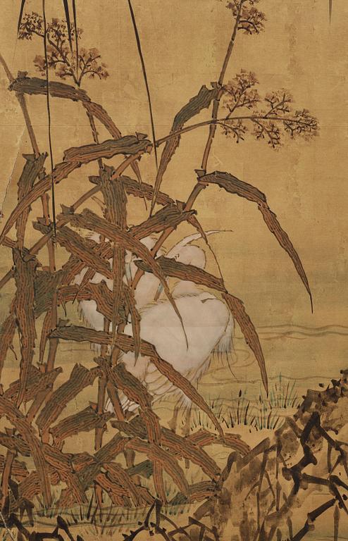 GOLVSKÄRM, 2 skärmar med tot 12 delar, Japan, 1800/1900-tal.