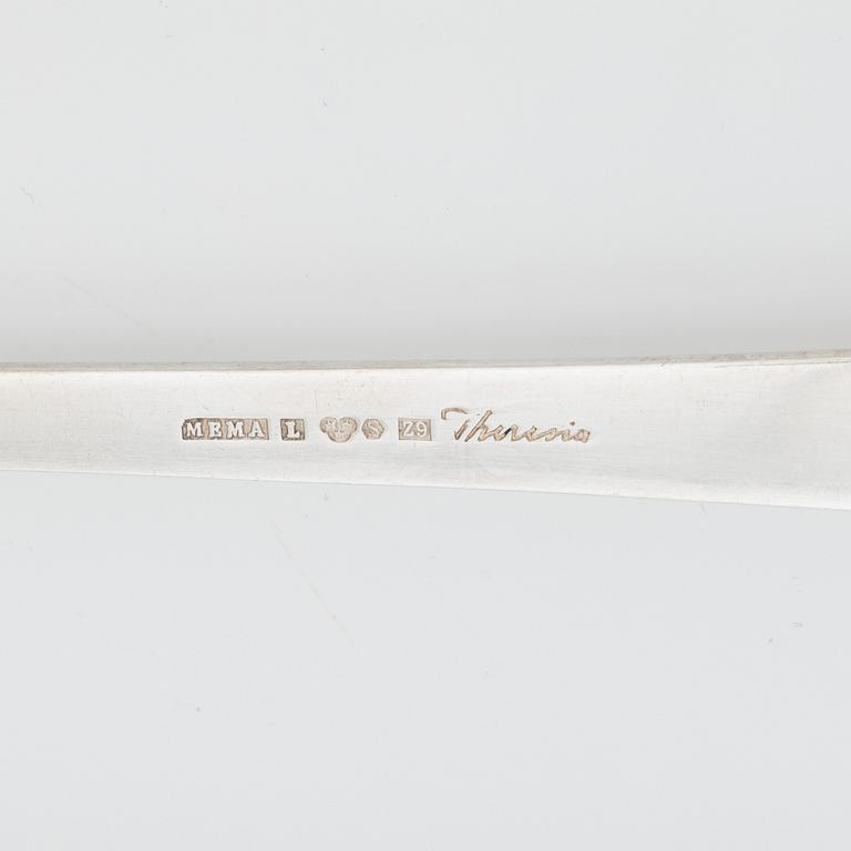Theresia Hvorslev, bestickuppsättning, 36 delar, silver, modell "Thema", Mema, Lidköping 1974-75.
