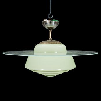 TAKLAMPA, glas 1940-tal. Diam 45 cm.